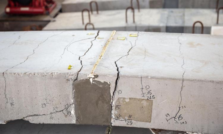 Stress fractures on a concrete slab